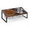 Elevated Tilted Double Stainless Steel Dog Cat Bowls, Raised Pet Food Water Feeding Stand for Small Puppies & Kittens